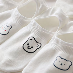 10 Pairs Cartoon Print Short Socks Low Cut Ankle Women's Stockings