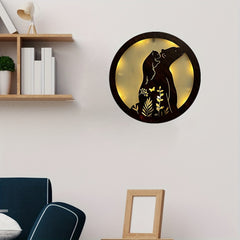 Children's Room Decoration Wall Clock LED Creative Lamp Retro Wooden Sign