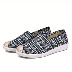 Women's Retro Canvas Slip-On Outdoor Shoes Lightweight Low Top Shoes