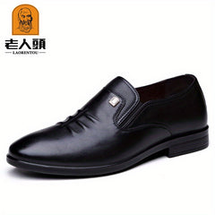 LAORENTOU Men's Leather Loafer Shoes Non Slip Formal Wedding Office