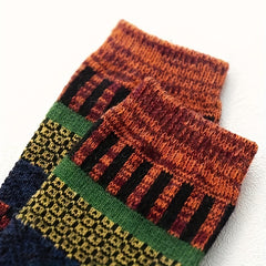 5 Pairs Mixed Outdoor Retro Wool Socks for Autumn and Winter
