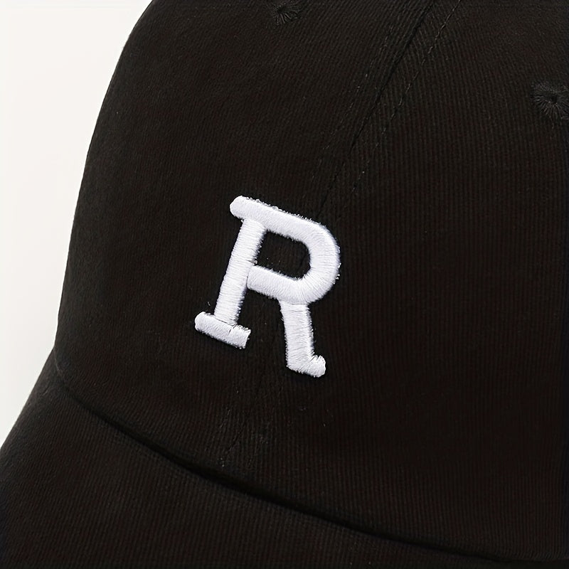 Meromibe Men's Outdoor R Letter Embroidered Baseball Cap for Outdoor Activities