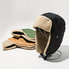 Winter Cycling Skiing Hat Warm Trapper Hat With Earflaps