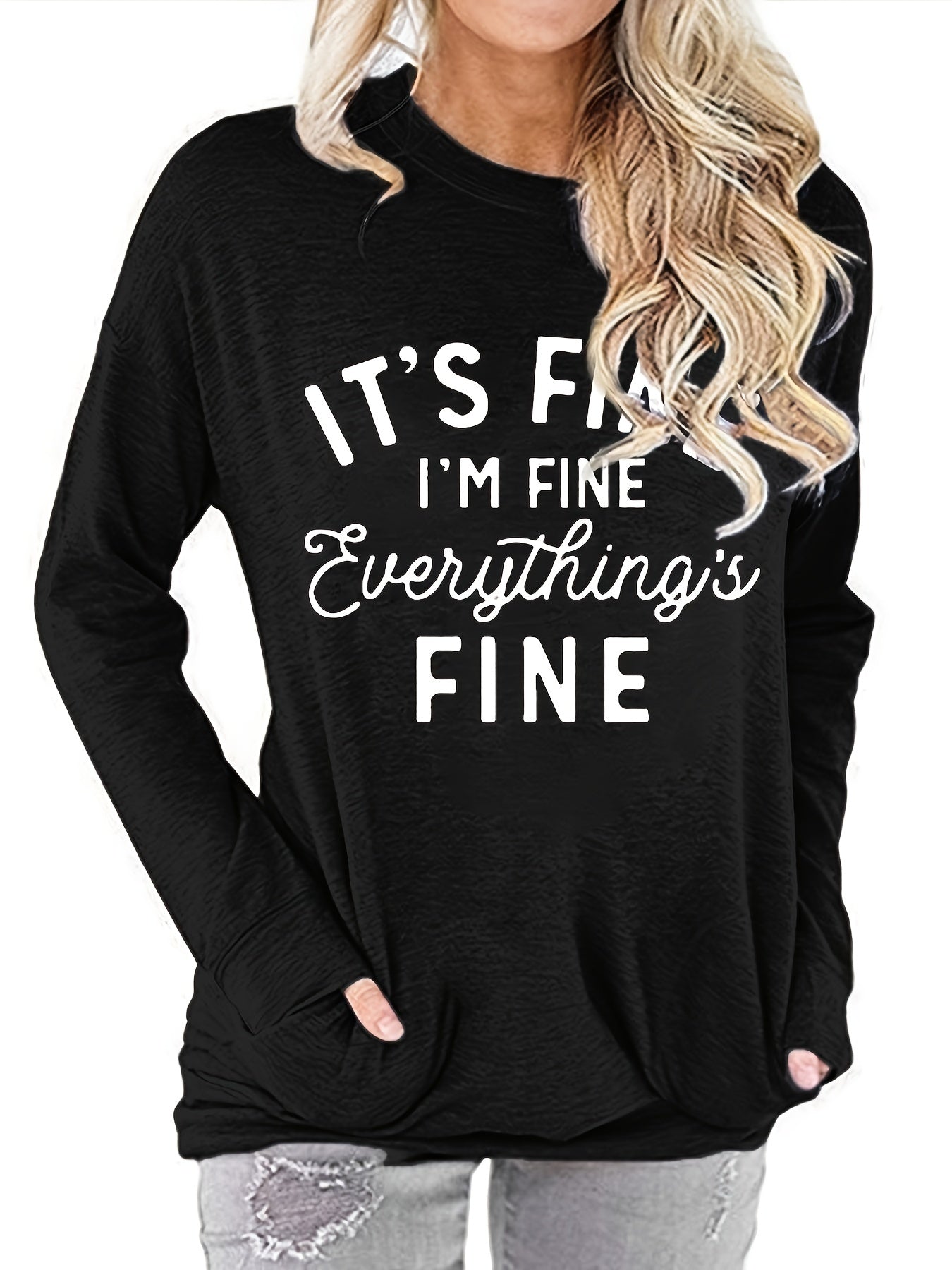 Women's Letter Print Long Sleeve T Shirt