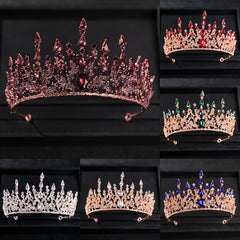Purple Vintage Rhinestone Bridal Crown Tiara Wedding Headpiece