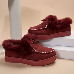 Plush Lined Furry Flat Skate Shoes