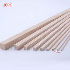 20pcs Paulownia Square Wooden Sticks for DIY Model Making