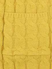 Solid Cable Long Sleeve Button Up Cardigan