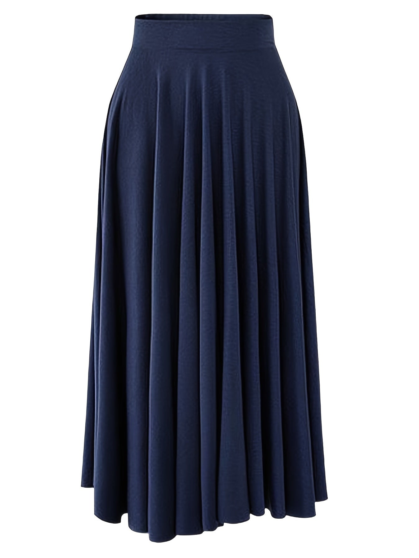 High Waist Pleated Skirt Casual Solid Women's Clothing