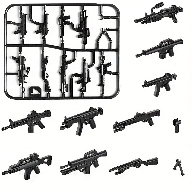 5pcs Military Weapon Accessories Storage System for Building Toys