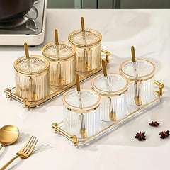 Transparent Nut Jar With Lid Fruit Bowl With Tray