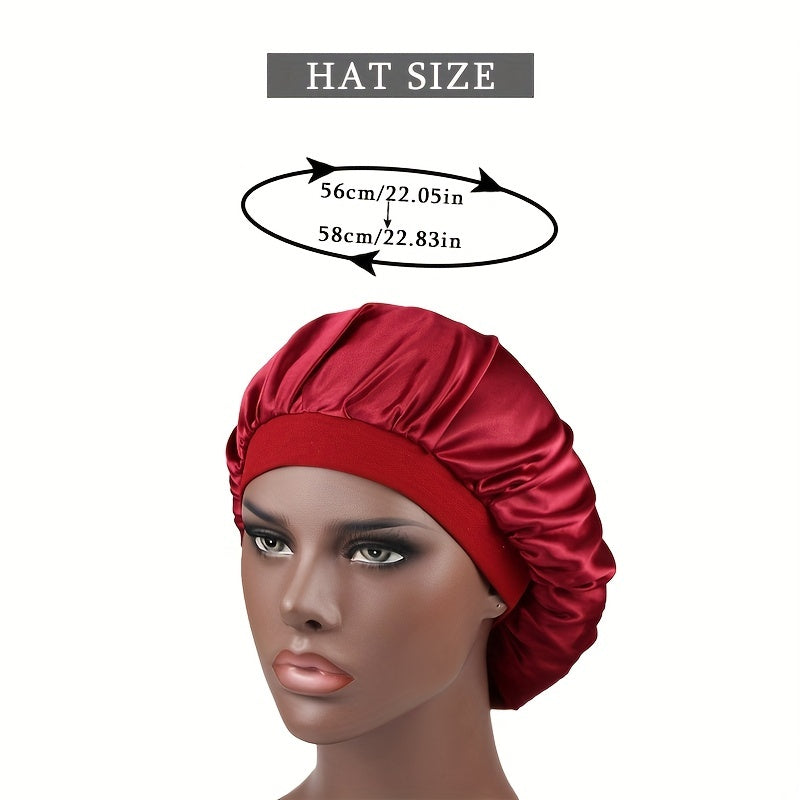 Sleeping Bonnet Hat With Elastic Band For Women Wide Sleep Cap