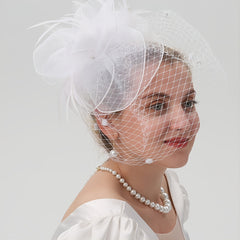 Ivory Bridal Feathers Fascinator