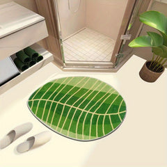 Leaf Bathroom Rug Soft Non Slip Anti & Water Stains Perfect for Indoor