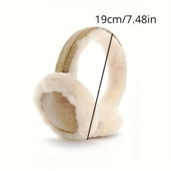 Soft Suede Fleece Ear Muffs Foldable Winter Accessory