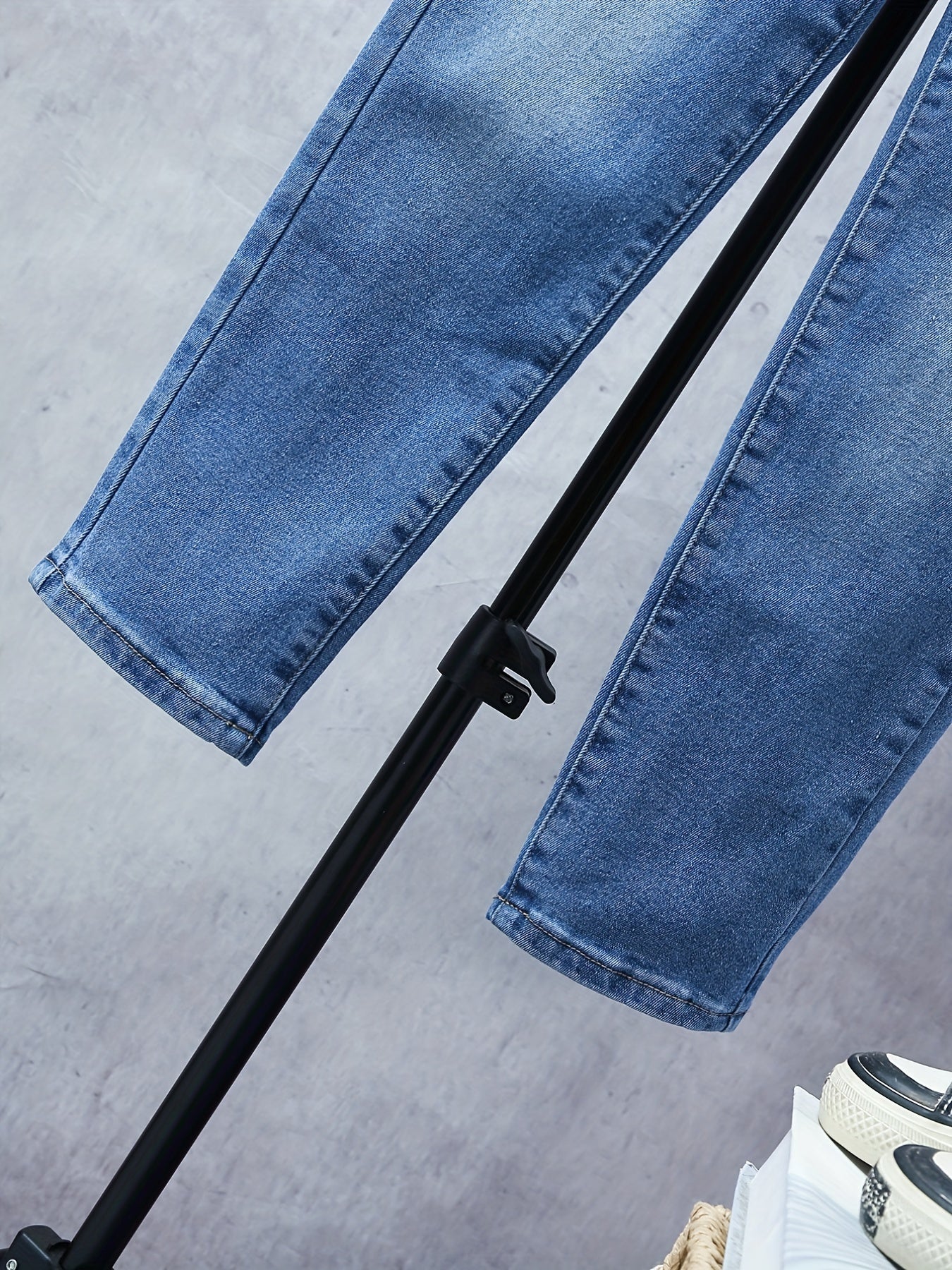 Boys Casual Rip Jeans Straight Leg Stretch Slim Fit Denim Pants