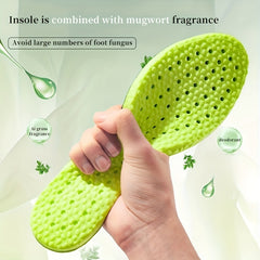 Wormwood Deodorant Insoles Soft PU Sport Shoes Pad Cushioning Inserts
