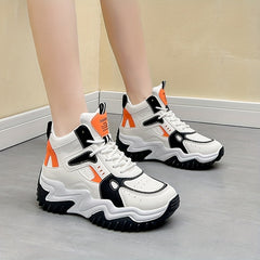 Women's Chunky Sport Shoes Breathable Lace Up Sneakers