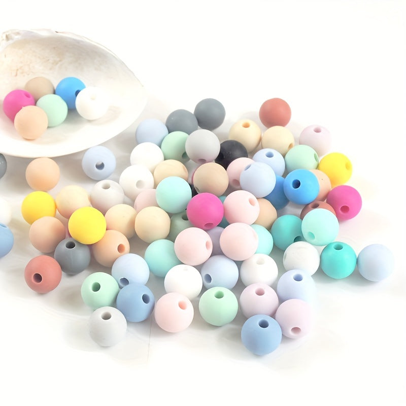 50pcs 15mm Mixed Silicone Plain Beads for Jewelry DIY