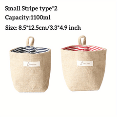 Cotton Linen Flower Pot Small Hemp Bag Hanging Bag Storage Organizer