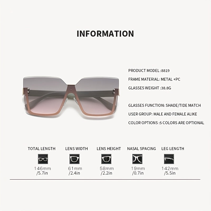 Casual Metal Frame Sunglasses for Men and Women