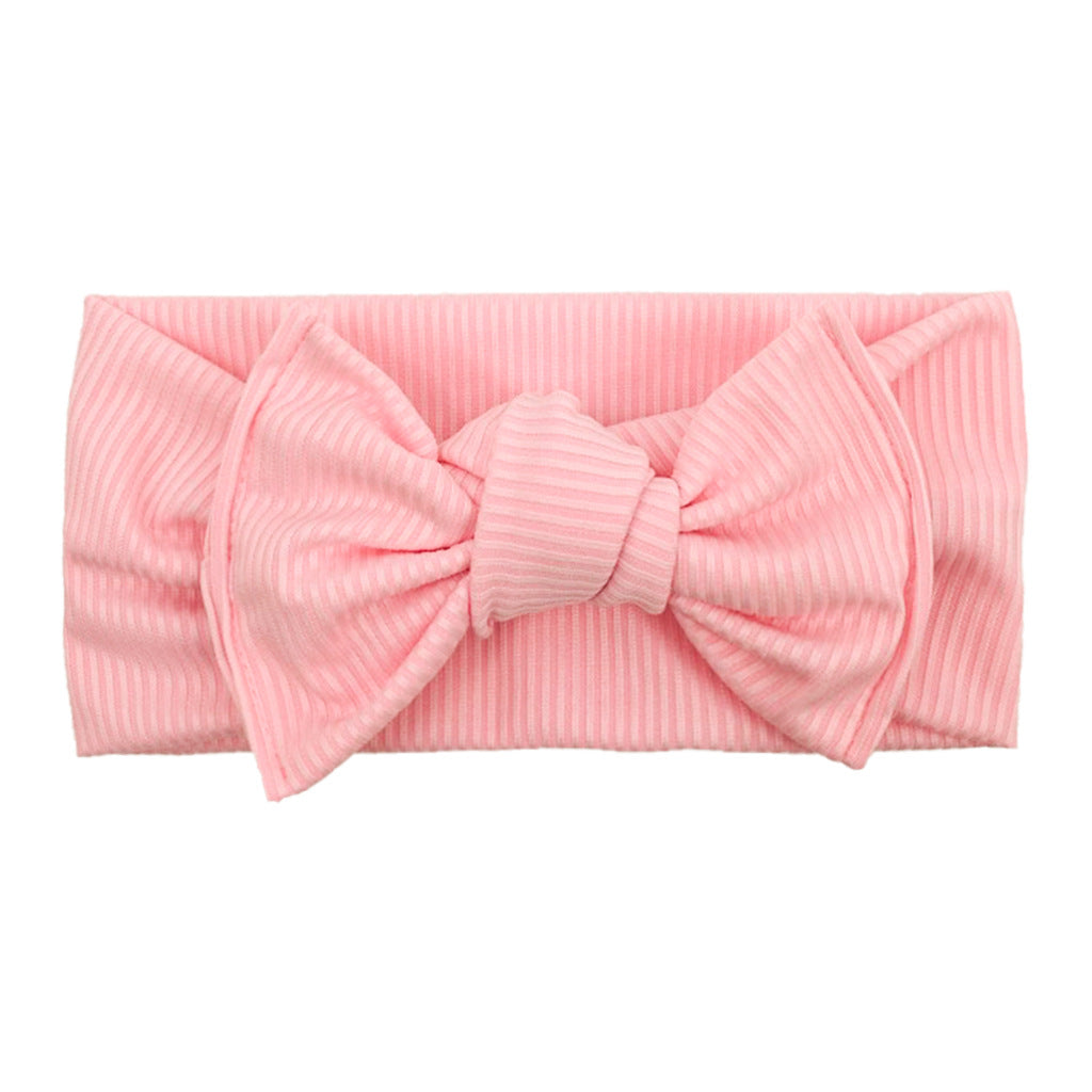 Elastic Bow Ribbed Wide Brim Headband Soft Comfortable