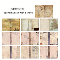 Vintage Paper Set for Scrapbooking Junk Journal Supplies