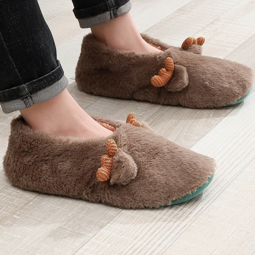 Men's Cartoon Plush Indoor Slippers Christmas