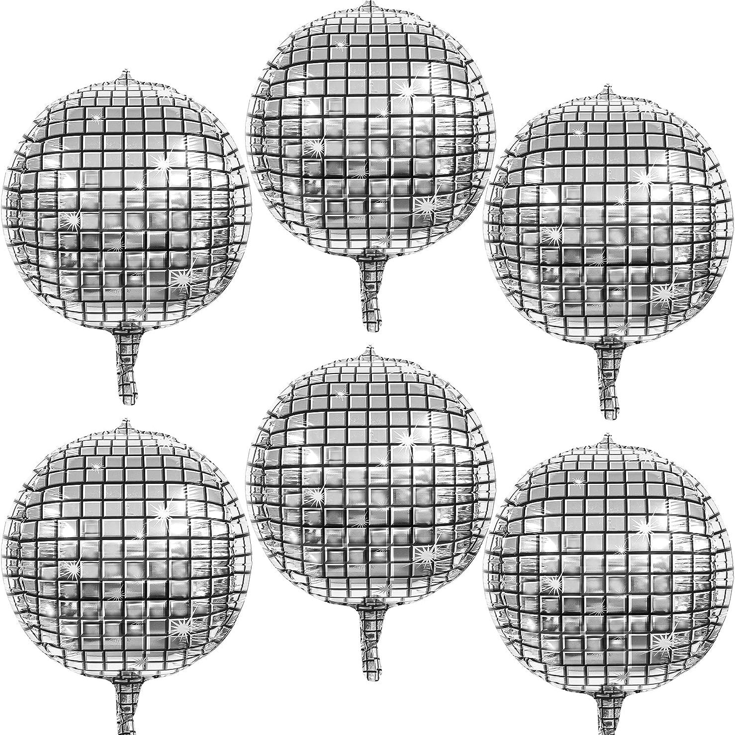 6pcs 4D 55 88 Cm Disco Balloon Set Silvery Wedding Birthday Party Decor