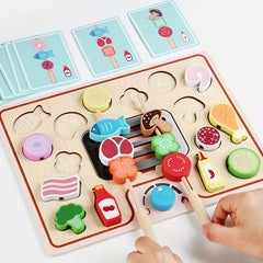 Wooden Pretend Play BBQ Set Cooking Simulation Toys Kitchen Interactive Toy