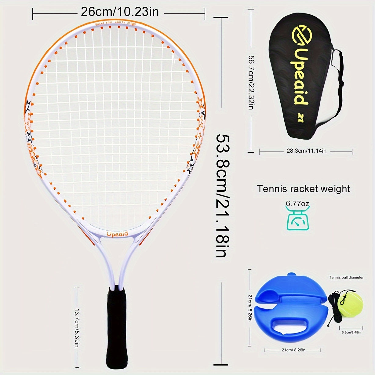 Professional Aluminum Alloy Tennis Racket with Trainer and Cover