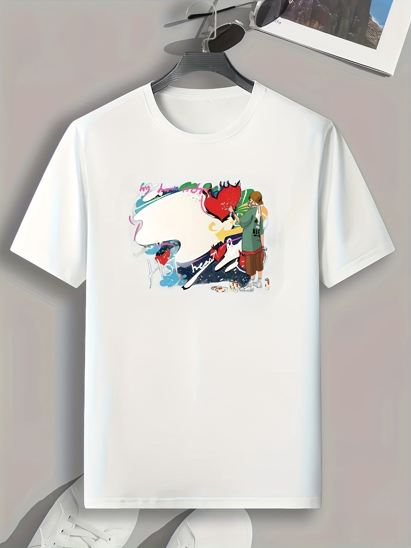 Men's Creative Painting Print Graphic T-shirt for Summer