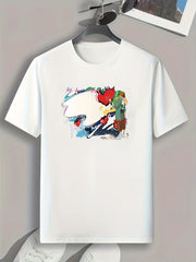 Men's Creative Painting Print Graphic T-shirt for Summer