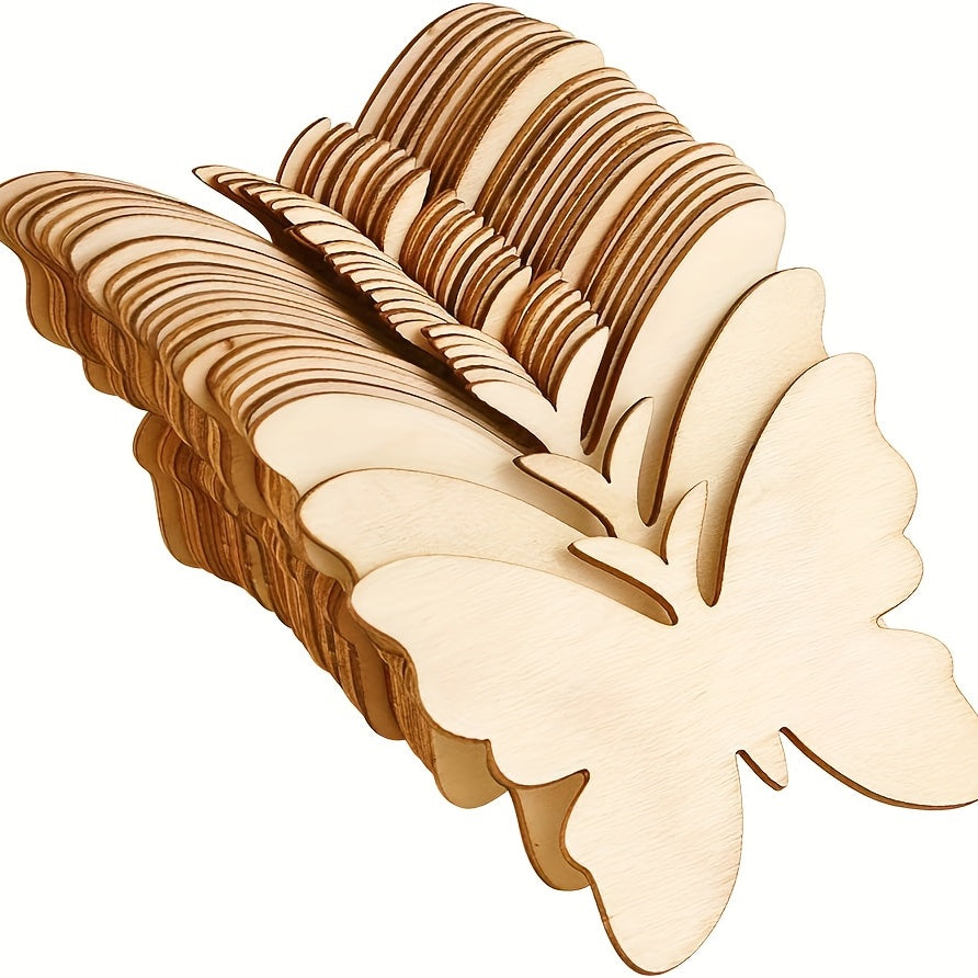 10pcs Wooden Butterfly Cutouts for DIY Crafts 2.5mm Thickness