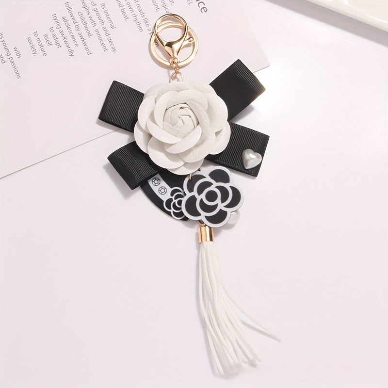 Camellia Tassel Key Chain Bag Charm Ornament
