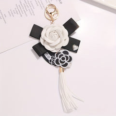 Camellia Tassel Key Chain Bag Charm Ornament