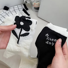 Floral Print Socks Mid Tube Stockings