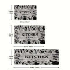 Stain Resistant Memory Foam Kitchen Rug Anti Fatigue Mat