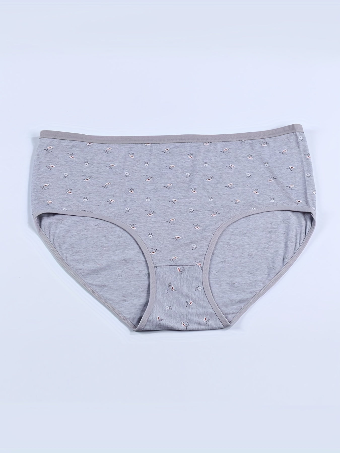 4 Pack Plus Size Floral Print Soft Briefs Set