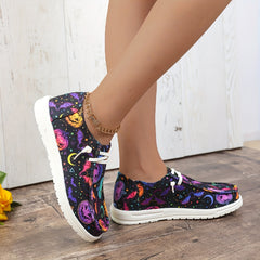 Halloween Scary Wacky Pumpkin Ghost Skate Shoes