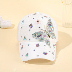 Argyle Butterfly Lady Baseball Cap Adjustable Cap