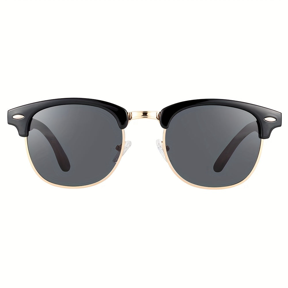 Polarized Oval Sunglasses Wooden Temple Glasses UV400