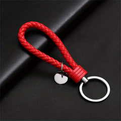PU Leather Braided Rope Keychain Bag Pendant Key Chain Holder Trinket Keyring