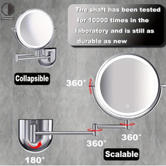Wall Mounted Makeup Vanity Mirror with Lights 10X Magnifying Mirror