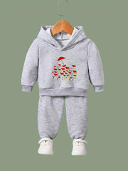 Umbrella Pattern Long Sleeve Hooded Sweatshirt Girls Comfy Hoodies Pullover