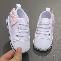 Bowknot Sneakers For Baby Girls Lightweight Non Slip Shoes