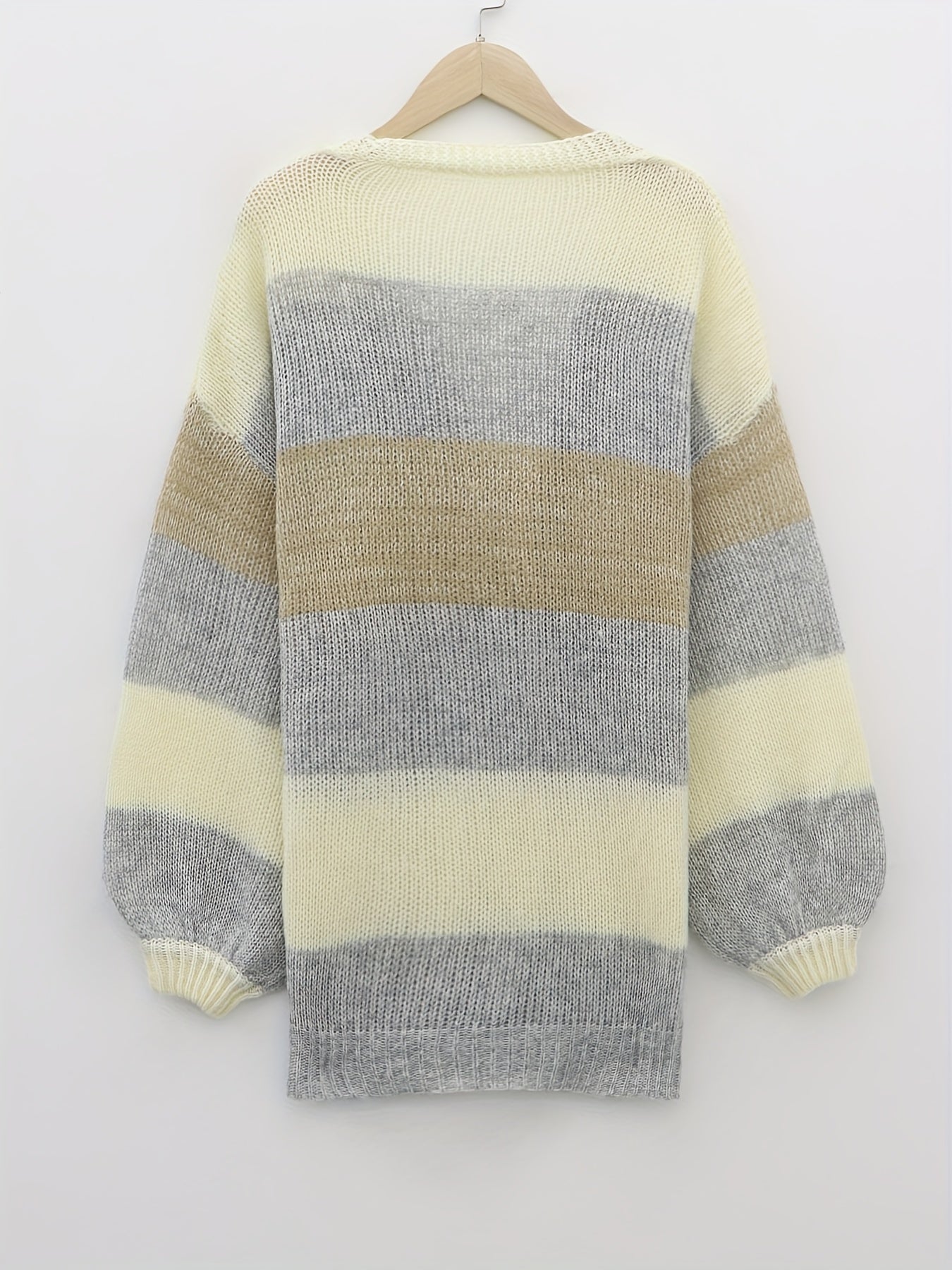 Stripe Print Long Sleeve Cardigan