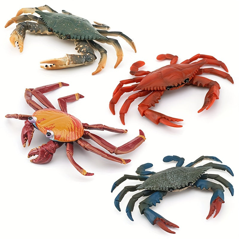 Solid Red Crab Sand Crab Marine Life Model Simulation Animal Toy