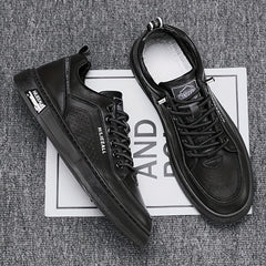 Men's Lace Up Sneakers Casual PU Leather Walking Shoes