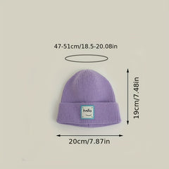 Kids Winter Knit Hat with Smiling Face, Holiday Vacation